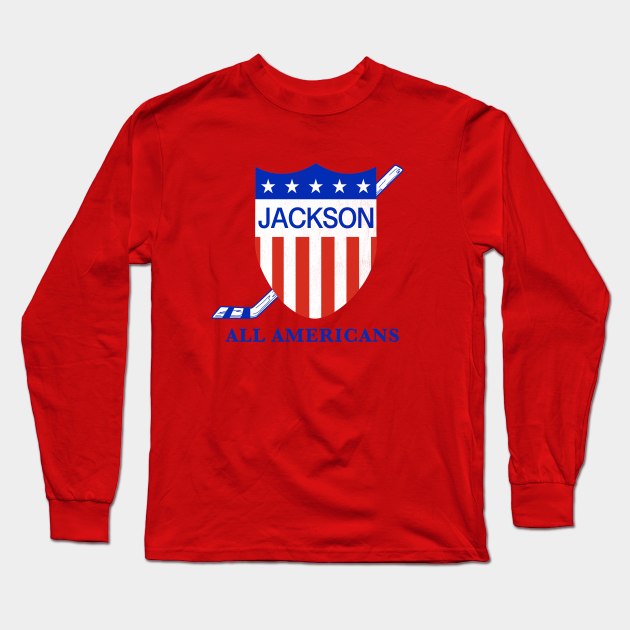 Defunct Jackson All-Americans Hockey Long Sleeve T-Shirt by LocalZonly